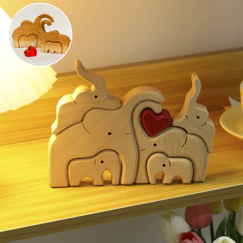 Wooden Elephant Family Puzzle