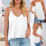 V-Neck Solid Color Sleeveless Sling