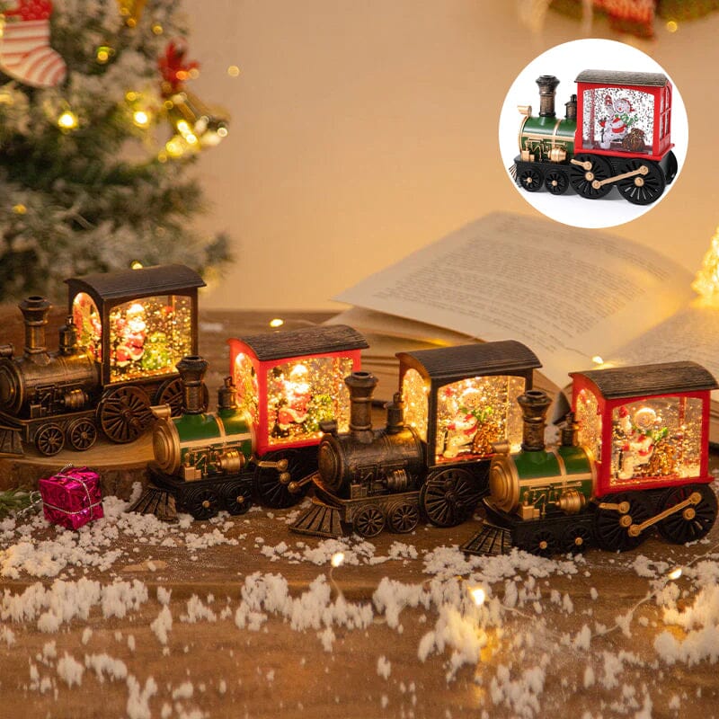 Christmas Crystal Floating Snow Train Light