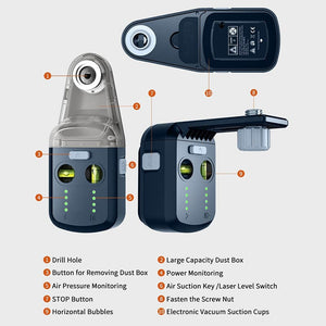 3-in-1 Laser Level Tool with Drill Dust Collector