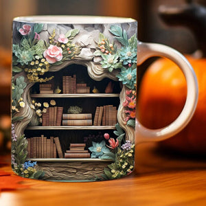 Bookshelf Flower Mug11oz