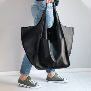 Oversized leather tote