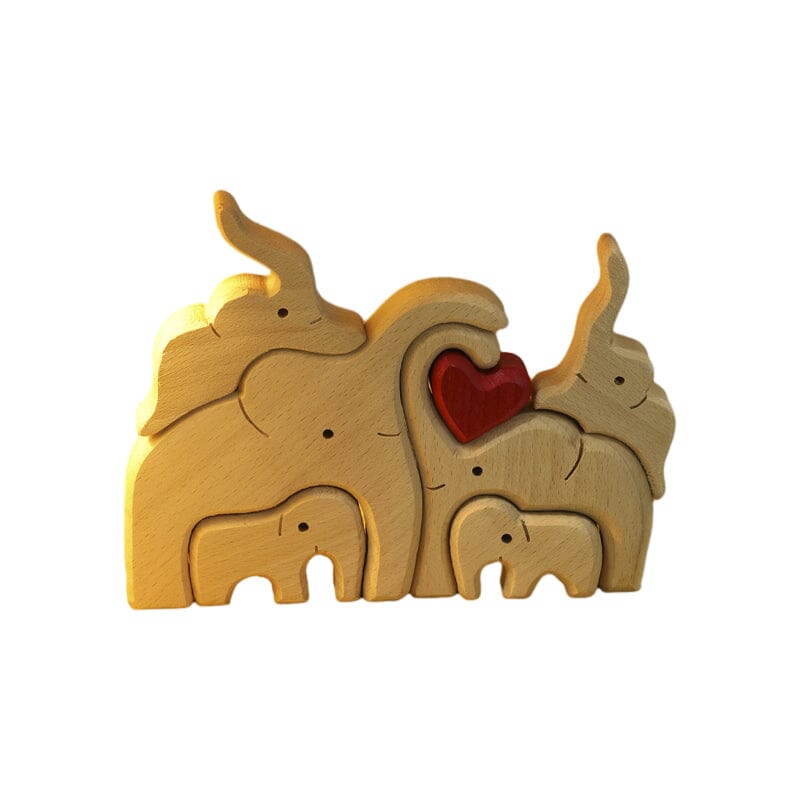 Wooden Elephant Family Puzzle