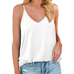 V-Neck Solid Color Sleeveless Sling