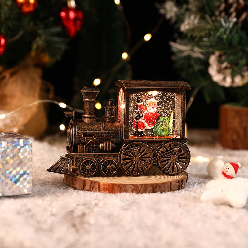 Christmas Crystal Floating Snow Train Light