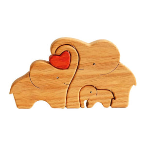 Wooden Elephant Family Puzzle