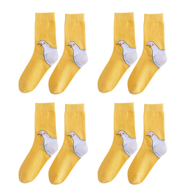 Duck Printed Cartoon Cute Socks