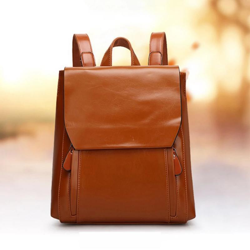 Women Leather Soft-able Unisex Backpacks